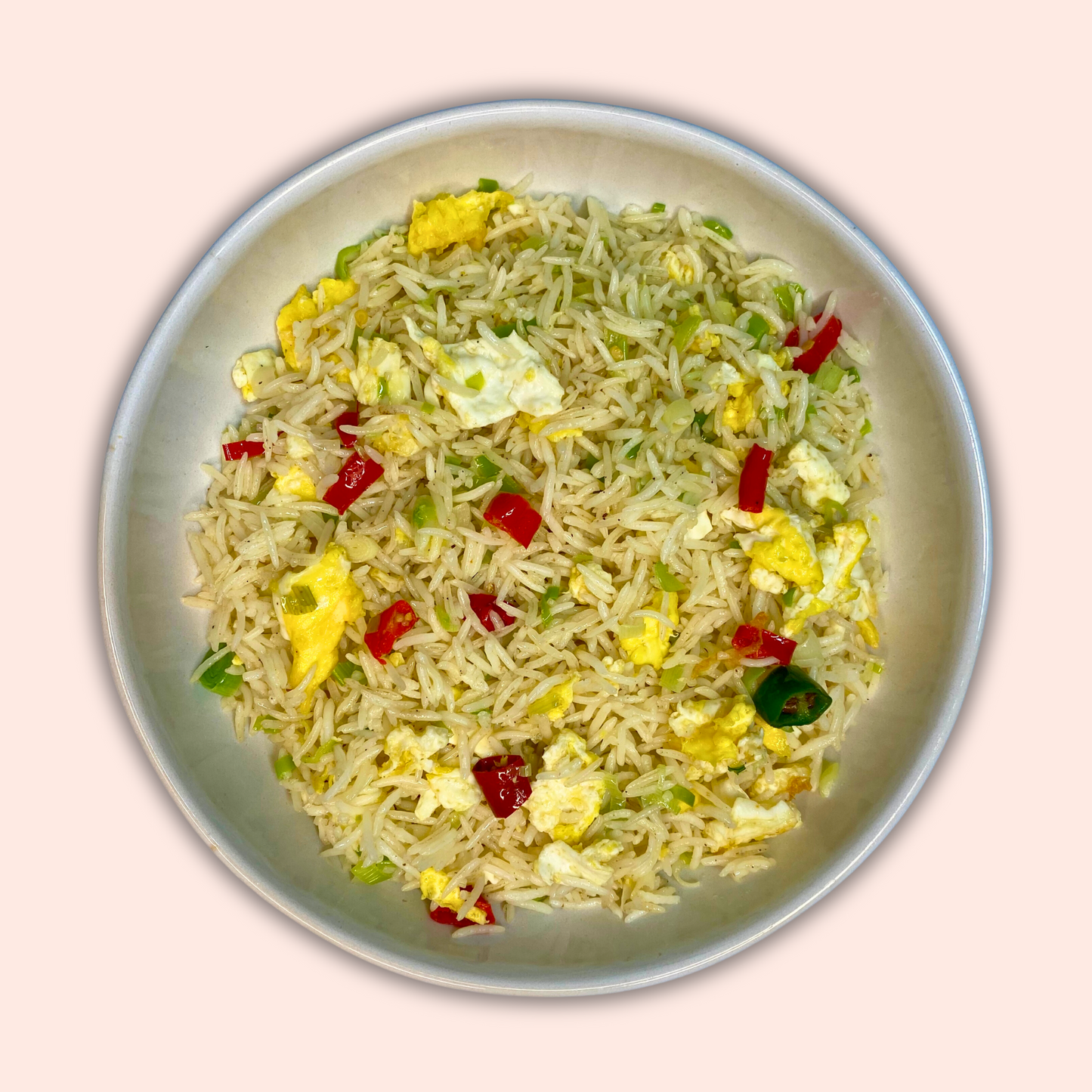 Fried rice with egg and chili pepper