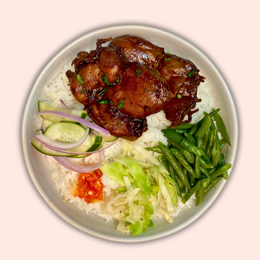 White rice ketjap chicken